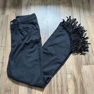Calzedonia black diamond fringe jeans